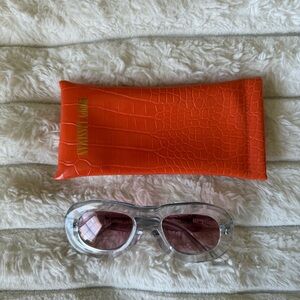 Transparent Sunglasses with Orange Case